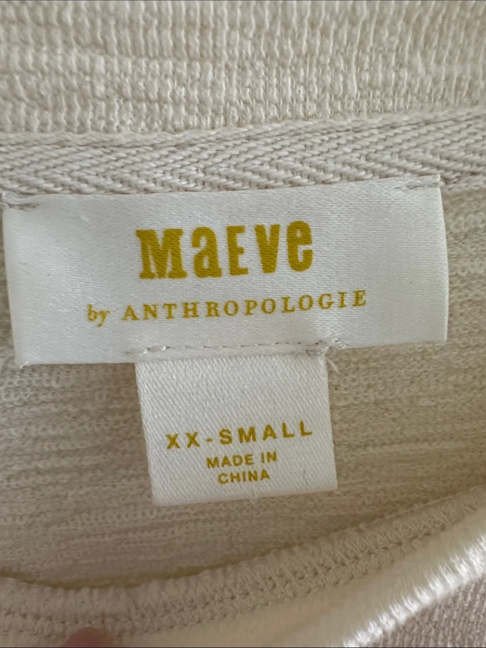 Anthropologie Maeve Textured Long Sleeve Cream Ivory Bubble Sleeves Top